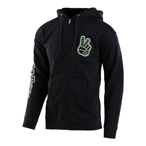 Troy Lee Designs Peace Out Zip Up Hoodie (Mens, Black)