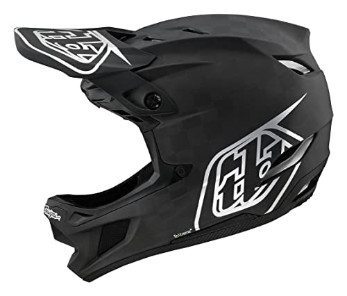 Troy Lee Designs D4 Carbon Full Face Mountain Bike Helmet for Max Ventilation Lightweight MIPS EPP EPS Racing Downhill DH BMX MTB - Adult Men Women - Black/Silver, XX-Large