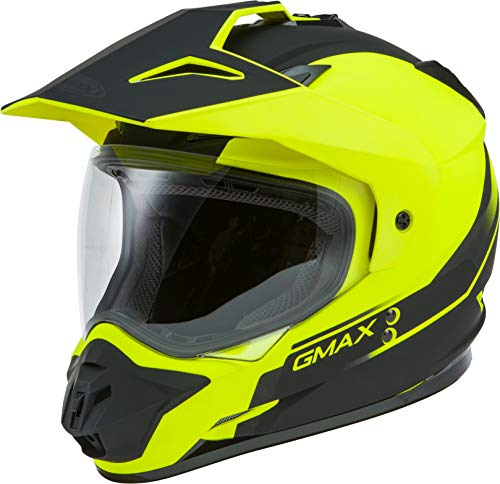 GMAX GM-11 Dual Sport Adventure Motorcycle Helmet (Matte Black/HI-VIS)