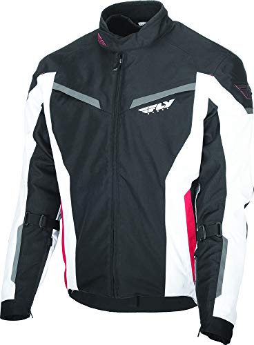 Fly Racing Strata Motorcycle Jacket (Black/White/Red)